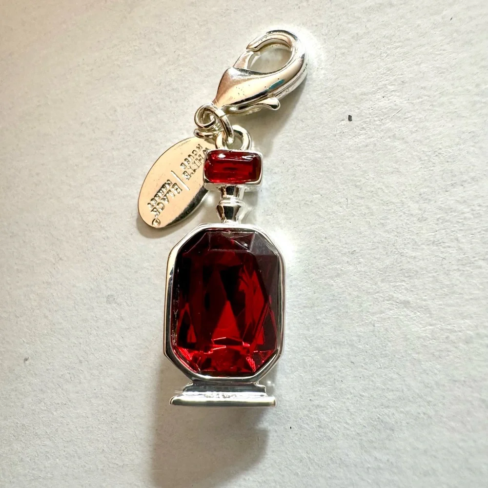 WHITE HOUSE BLACK MARKET Bag Charm Zipper Pull Keychain Ruby Crystal